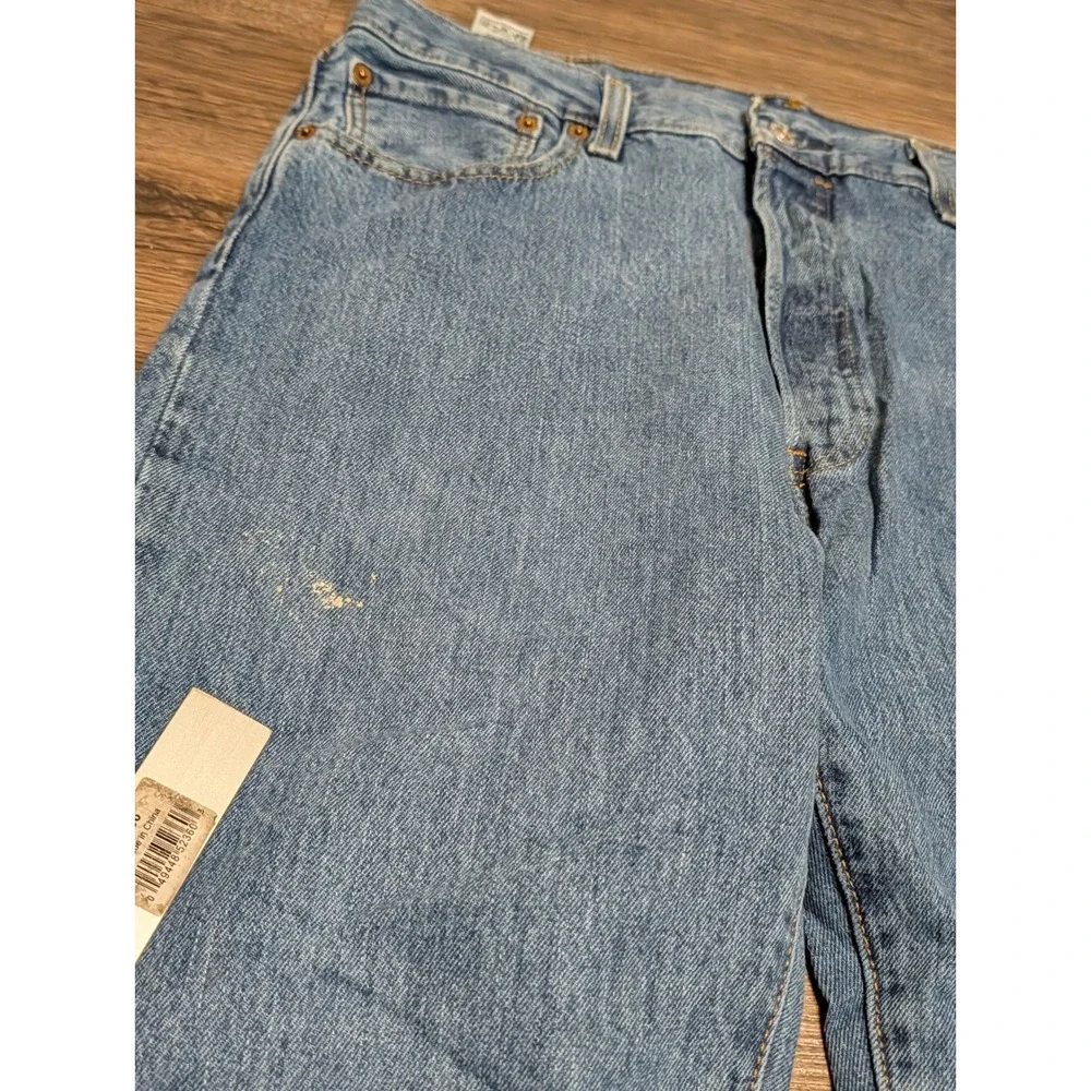 Levis 501 Original Fit Mens Jeans W34 L36 Medium Wash Blue Denim